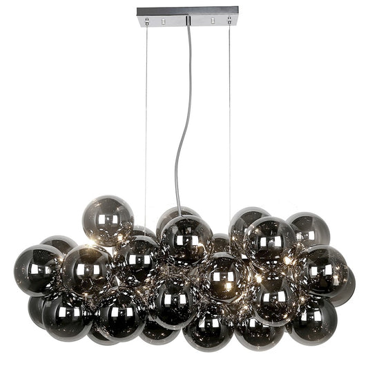 Dainolite Comet 41in 10-Light Horizontal Pendant | Contemporary Polished Chrome and Smoked Glass | Kitchen Island & Dining | Model CMT-418HP-SM-PC