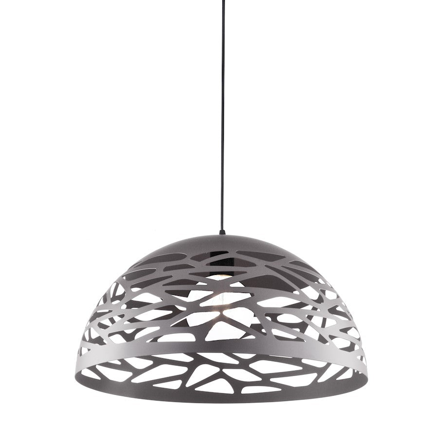 Dainolite Coral 16in 1-Light Pendant | Industrial Millstone Steel | Kitchen Island & Dining Room | 16 x 16 x 8.75 in | Model COR-161P-MN