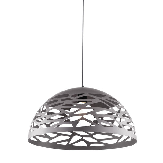 Dainolite Coral 16in 1-Light Pendant | Industrial Millstone Steel | Kitchen Island & Dining Room | 16 x 16 x 8.75 in | Model COR-161P-MN