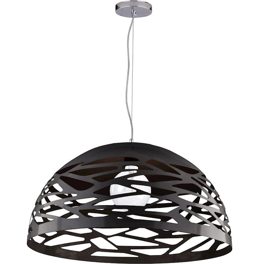 Dainolite Coral 20in 1-Light Pendant | Painted Matte Black Steel | Kitchen Island & Dining Room | 20 x 20 x 11 in | Model COR-201P-BK