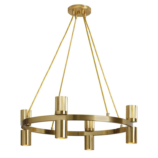 Dainolite Cerelia 24in 8-Light Chandelier | Modern Aged Brass Metal | Dining Room & Kitchen | 24 x 24 x 7 in | Model CRL-248C-AGB