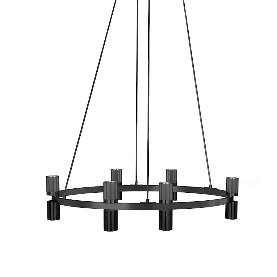 Dainolite Cerelia 36in 12-Light Chandelier | Modern Matte Black Metal | Dining Room & Foyer | 36 x 36 x 7 in | Model CRL-3612C-MB