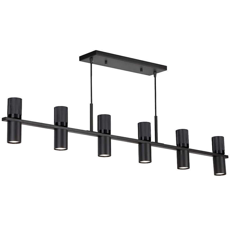 Dainolite Cerelia 48in 12-Light Linear Chandelier | Modern Matte Black Metal | Kitchen Island & Dining Room | 48 x 2 x 7 in | Model CRL-4812HC-MB