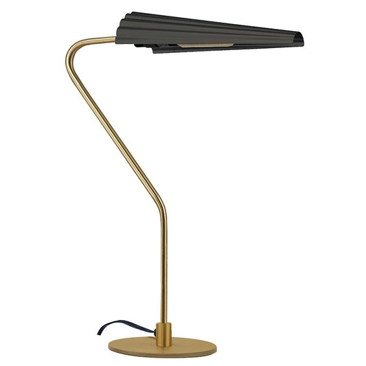 Dainolite Cassie 17in 1-Light Table Lamp | Transitional Aged Brass and Matte Black Metal | Living Room & Bedroom Accent | Model CSE-211T-AGB-MB