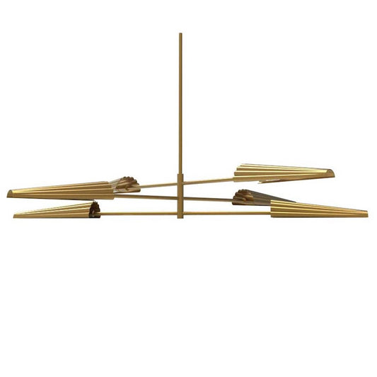 Dainolite Cassie 48in 6-Light 3-Tier Chandelier | Contemporary Aged Brass Metal | Dining Room & Kitchen Island | 48 x 48 x 6 in | Model CSE-476C-AGB