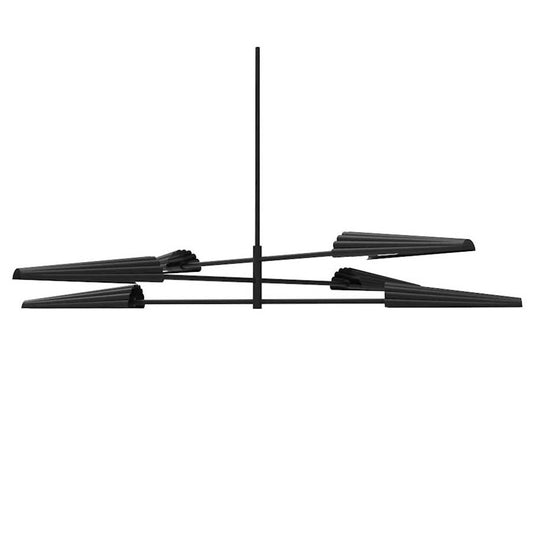 Dainolite Cassie 48in 6-Light Chandelier | Contemporary Matte Black Metal | Dining Room & Kitchen | 48 x 48 x 6 in | Model CSE-476C-MB