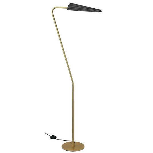 Dainolite Cassie 53in 1-Light Floor Lamp | Transitional Aged Brass and Matte Black Metal | Living Room & Office | Model CSE-531F-AGB-MB
