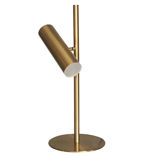 Dainolite Constance 20in 1-Light Table Lamp | Modern Aged Brass and Frosted Acrylic | Bedroom & Office Desk | Model CST-196LEDT-AGB