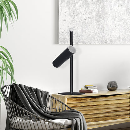 Dainolite Constance 20in 1-Light Table Lamp | Modern Matte Black and Frosted Acrylic | Bedroom & Office Desk | Model CST-196LEDT-MB