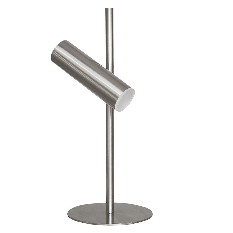 Dainolite Constance 20in 1-Light Table Lamp | Modern Satin Chrome and Frosted Acrylic | Bedroom & Office Desk | Model CST-196LEDT-SC