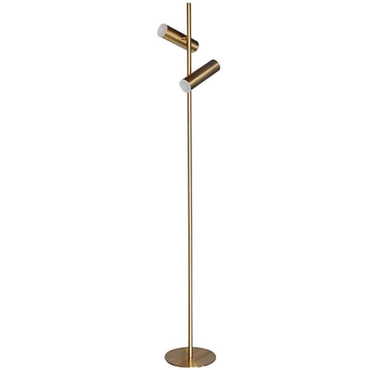 Dainolite Constance 62in Floor Lamp | Modern Aged Brass and Frosted Acrylic | Living Room & Bedroom | 860 Lumens, Dimmable | Model CST-6112LEDF-AGB