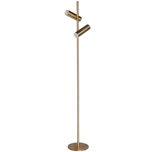 Dainolite Constance 62in Floor Lamp | Modern Aged Brass and Frosted Acrylic | Living Room & Bedroom | 860 Lumens, Dimmable | Model CST-6112LEDF-AGB
