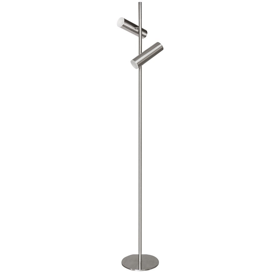 Dainolite Constance 62in Floor Lamp | Modern Satin Chrome and Frosted Acrylic | Living Room & Bedroom | 860 Lumens, Dimmable | Model CST-6112LEDF-SC
