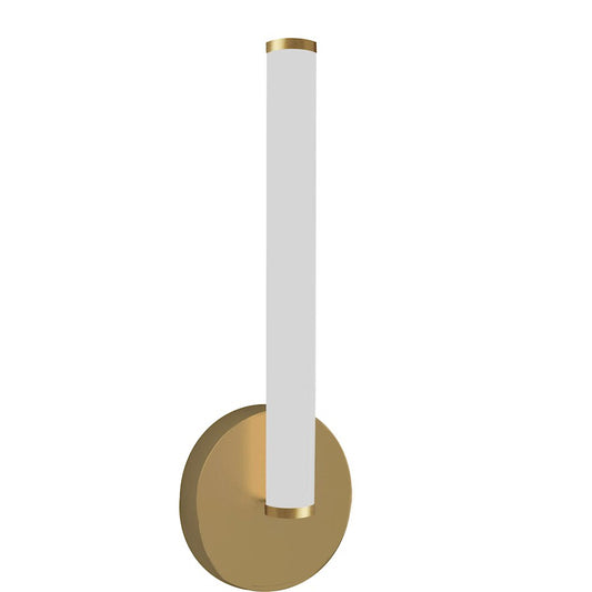 Dainolite Corvette 12in 1-Light Wall Sconce | Modern Aged Brass and White Acrylic | Bathroom & Powder Room | 560 Lumens | Model CVT-148LEDW-AGB