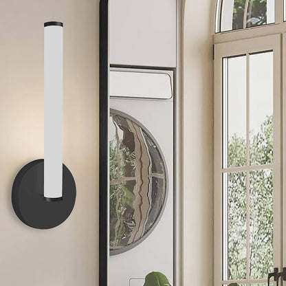 Dainolite Corvette 12in 1-Light Wall Sconce | Modern Matte Black and White Acrylic | Bathroom & Powder Room | 560 Lumens | Model CVT-148LEDW-MB