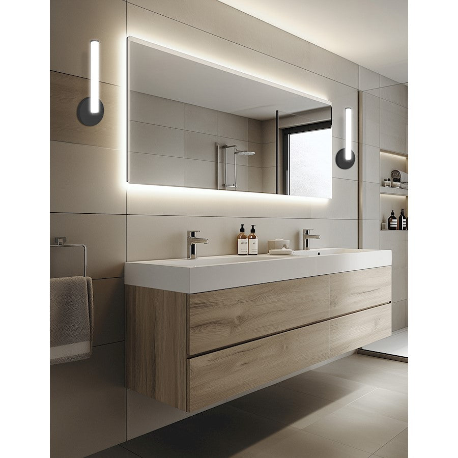 Dainolite Corvette 12in 1-Light Wall Sconce | Modern Matte Black and White Acrylic | Bathroom & Powder Room | 560 Lumens | Model CVT-148LEDW-MB