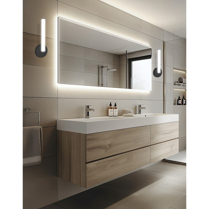 Dainolite Corvette 12in 1-Light Wall Sconce | Modern Matte Black and White Acrylic | Bathroom & Powder Room | 560 Lumens | Model CVT-148LEDW-MB