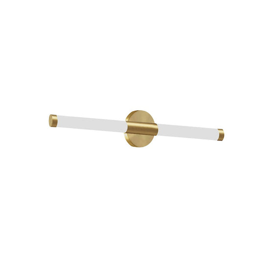 Dainolite Corvette 24in 1-Light Wall Sconce | Modern Aged Brass and White Acrylic | Bathroom Vanity & Powder Room | Model CVT-2412LEDW-AGB