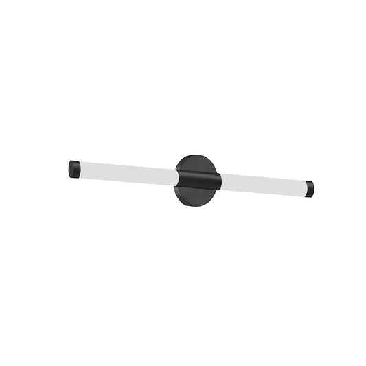 Dainolite Corvette 24in 1-Light Wall Sconce | Modern Matte Black and White Acrylic | Bathroom Vanity & Powder Room | Model CVT-2412LEDW-MB
