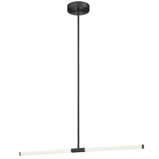 Dainolite Corvette 36in 1-Light Linear Pendant | Modern Matte Black and White Acrylic | Kitchen Island & Foyer | 1500lm | Model CVT-3620LEDHP-MB