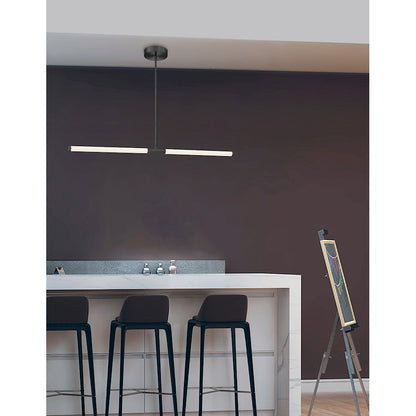 Dainolite Corvette 36in 1-Light Linear Pendant | Modern Matte Black and White Acrylic | Kitchen Island & Foyer | 1500lm | Model CVT-3620LEDHP-MB