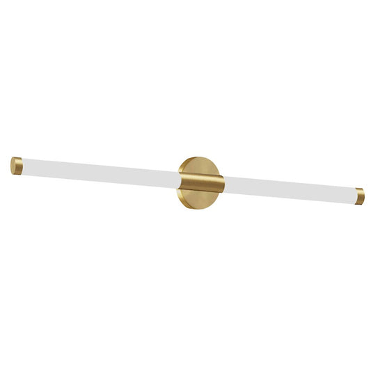 Dainolite Corvette 36in 1-Light LED Wall Sconce | Modern Aged Brass and White Acrylic | Bathroom & Powder Room Vanity | Model CVT-3620LEDW-AGB