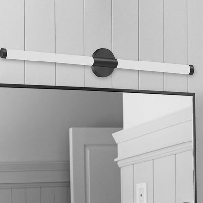 Dainolite Corvette 36in 1-Light LED Wall Sconce | Modern Matte Black and White Acrylic | Bathroom & Powder Room Vanity | Model CVT-3620LEDW-MB