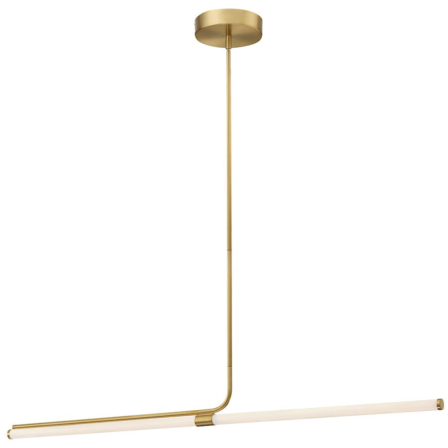 Dainolite Corvette 48in 1-Light LED Pendant | Modern Aged Brass and White Acrylic | Kitchen Island & Dining Room | Model CVT-4824LEDHP-AGB