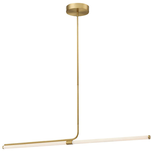 Dainolite Corvette 48in 1-Light LED Pendant | Modern Aged Brass and White Acrylic | Kitchen Island & Dining Room | Model CVT-4824LEDHP-AGB