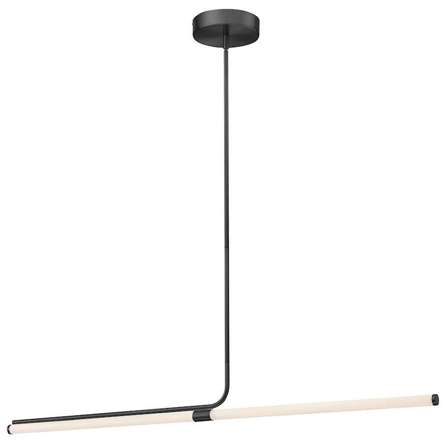 Dainolite Corvette 48in 1-Light LED Pendant | Modern Matte Black and White Acrylic | Kitchen Island & Dining Room | Model CVT-4824LEDHP-MB