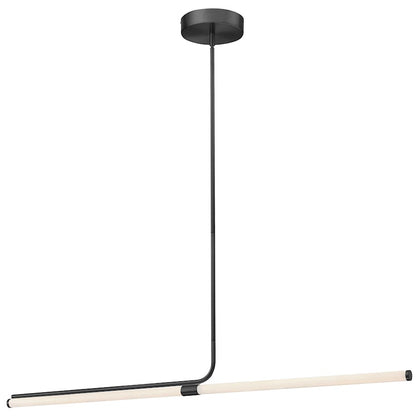 Dainolite Corvette 48in 1-Light LED Pendant | Modern Matte Black and White Acrylic | Kitchen Island & Dining Room | Model CVT-4824LEDHP-MB