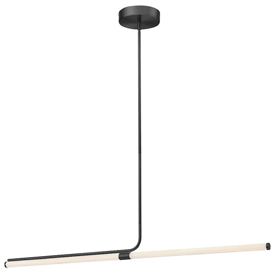 Dainolite Corvette 48in 1-Light LED Pendant | Modern Matte Black and White Acrylic | Kitchen Island & Dining Room | Model CVT-4824LEDHP-MB