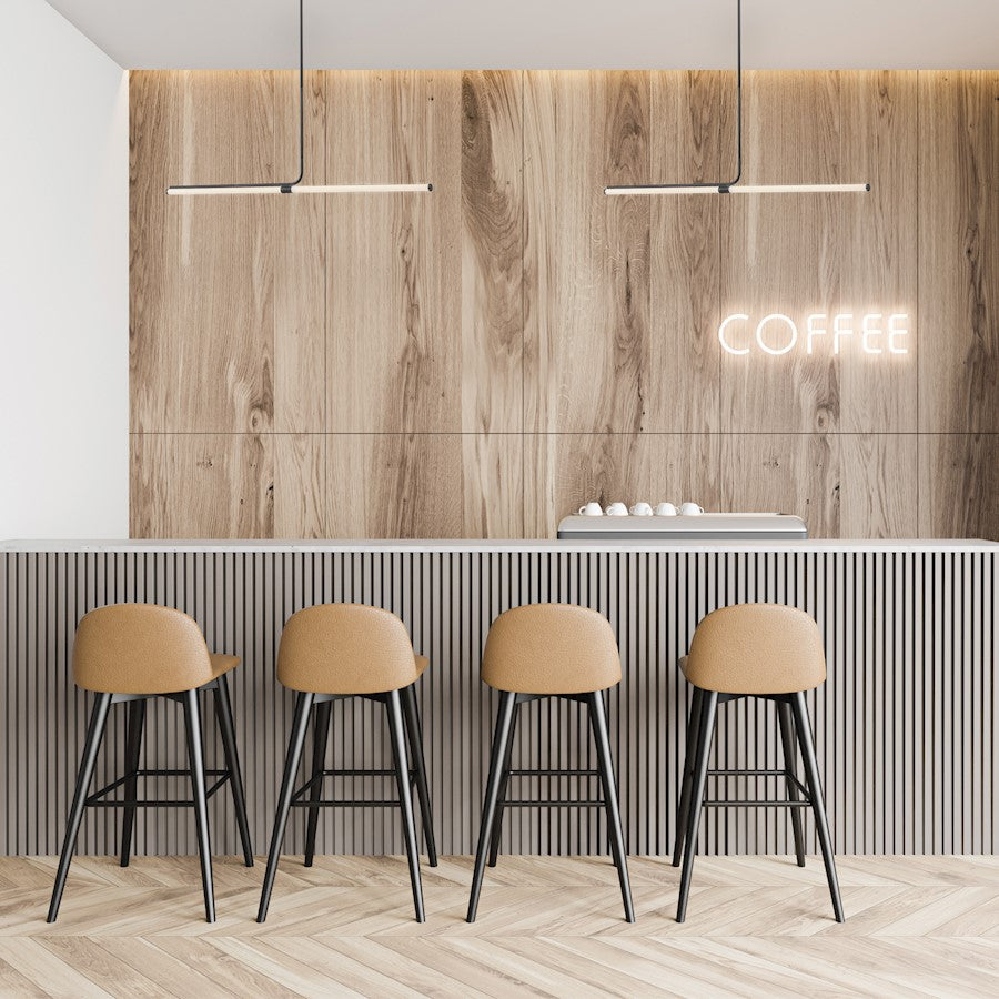 Dainolite Corvette 48in 1-Light LED Pendant | Modern Matte Black and White Acrylic | Kitchen Island & Dining Room | Model CVT-4824LEDHP-MB