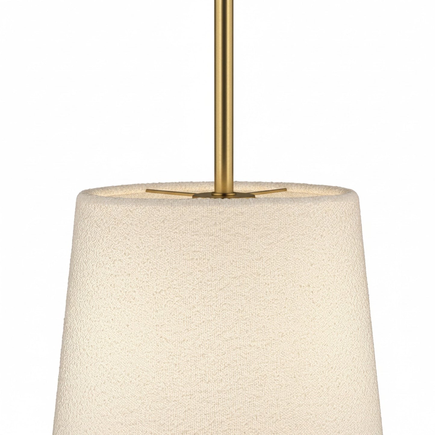 Dainolite Dalia 20in 1-Light Pendant | Modern Aged Brass and White Boucle Fabric | Dining Room & Living Room | 20 x 20 x 20 in | Model DAL-201P-AGB