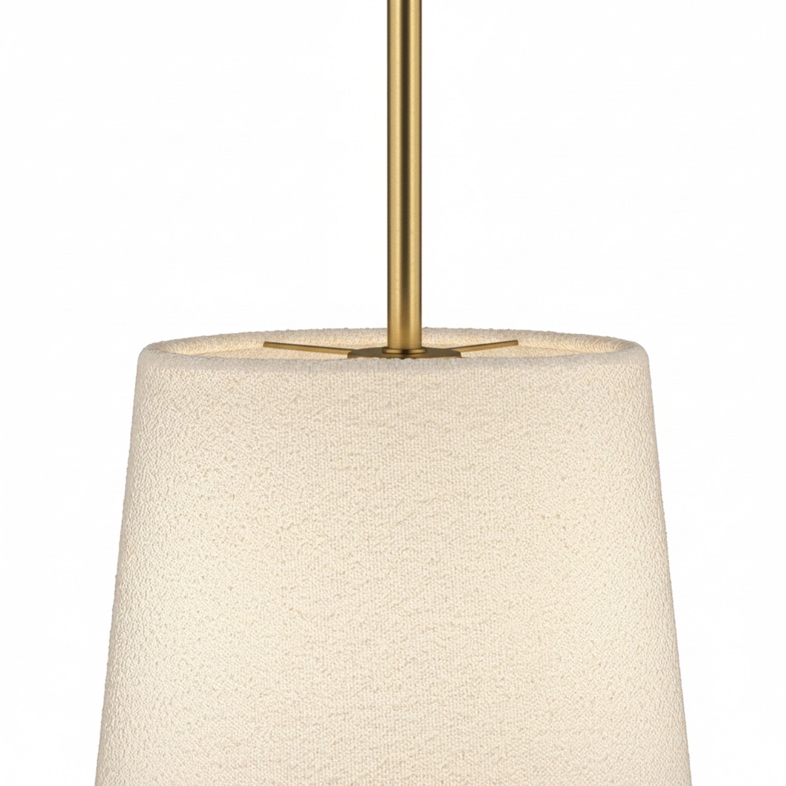 Dainolite Dalia 20in 1-Light Pendant | Modern Aged Brass and White Boucle Fabric | Dining Room & Living Room | 20 x 20 x 20 in | Model DAL-201P-AGB