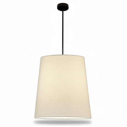 Dainolite Dalia 20in 1-Light Pendant | Modern Matte Black and White Boucle Fabric | Dining Room & Living Room | 20 x 20 x 20 in | Model DAL-201P-MB