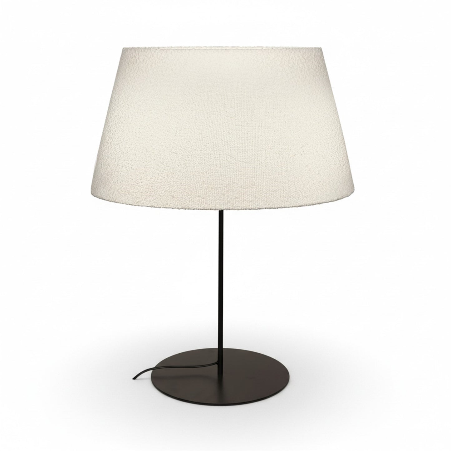 Dainolite Dalia 1-Light Table Lamp | Transitional Matte Black Metal and White Boucle Fabric | Living Room & Bedroom Accent | 22 x 22 x | Model DAL-281T-MB