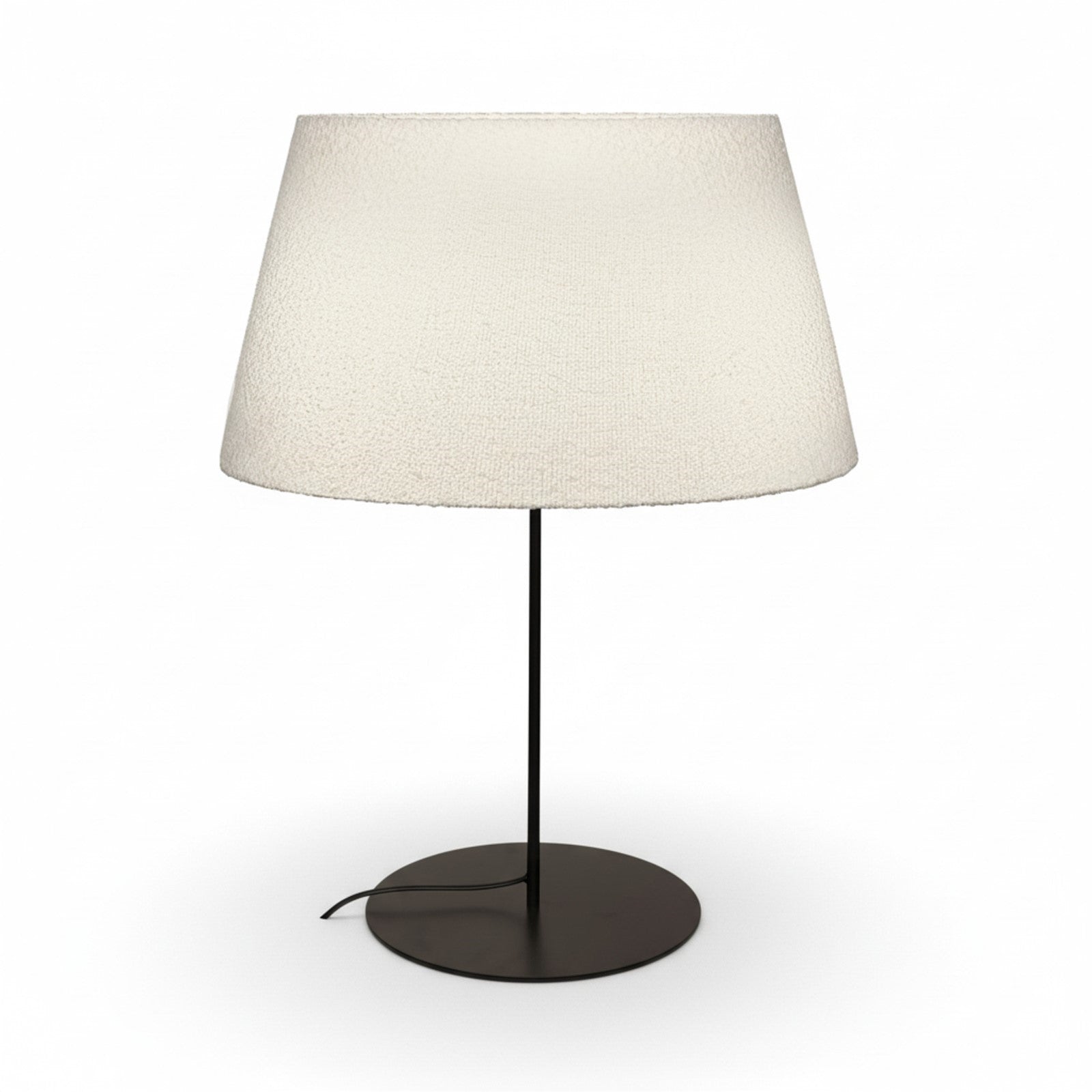 Dainolite Dalia 1-Light Table Lamp | Transitional Matte Black Metal and White Boucle Fabric | Living Room & Bedroom Accent | 22 x 22 x | Model DAL-281T-MB