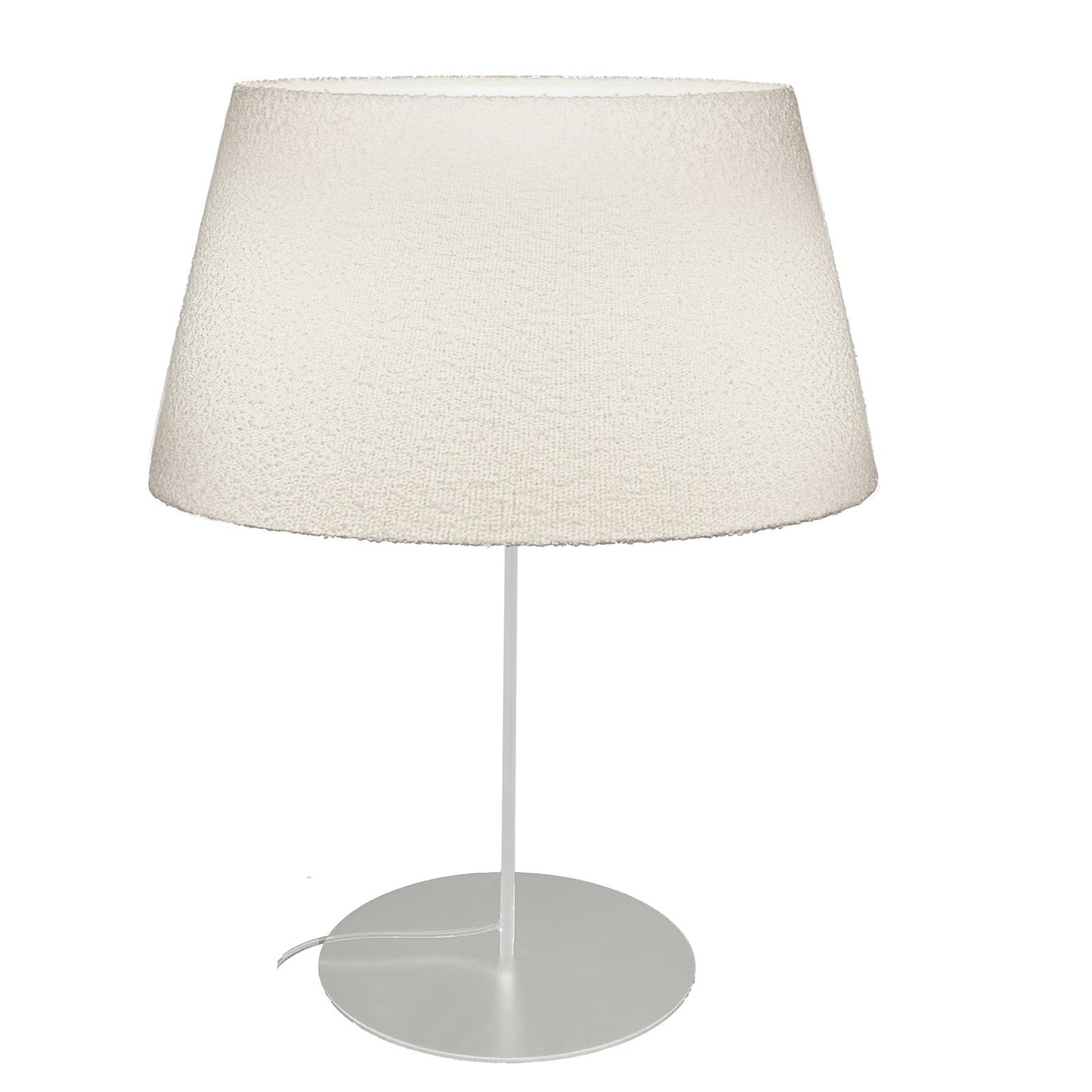 Dainolite Dalia 1-Light Table Lamp | Transitional Matte White Metal and White Boucle Fabric | Living Room & Bedroom Accent | 22 x 22 x | Model DAL-281T-MW