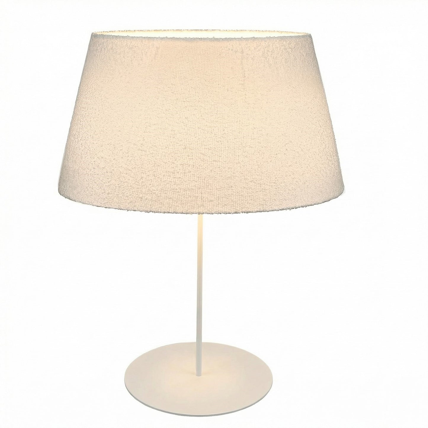 Dainolite Dalia 1-Light Table Lamp | Transitional Matte White Metal and White Boucle Fabric | Living Room & Bedroom Accent | 22 x 22 x | Model DAL-281T-MW