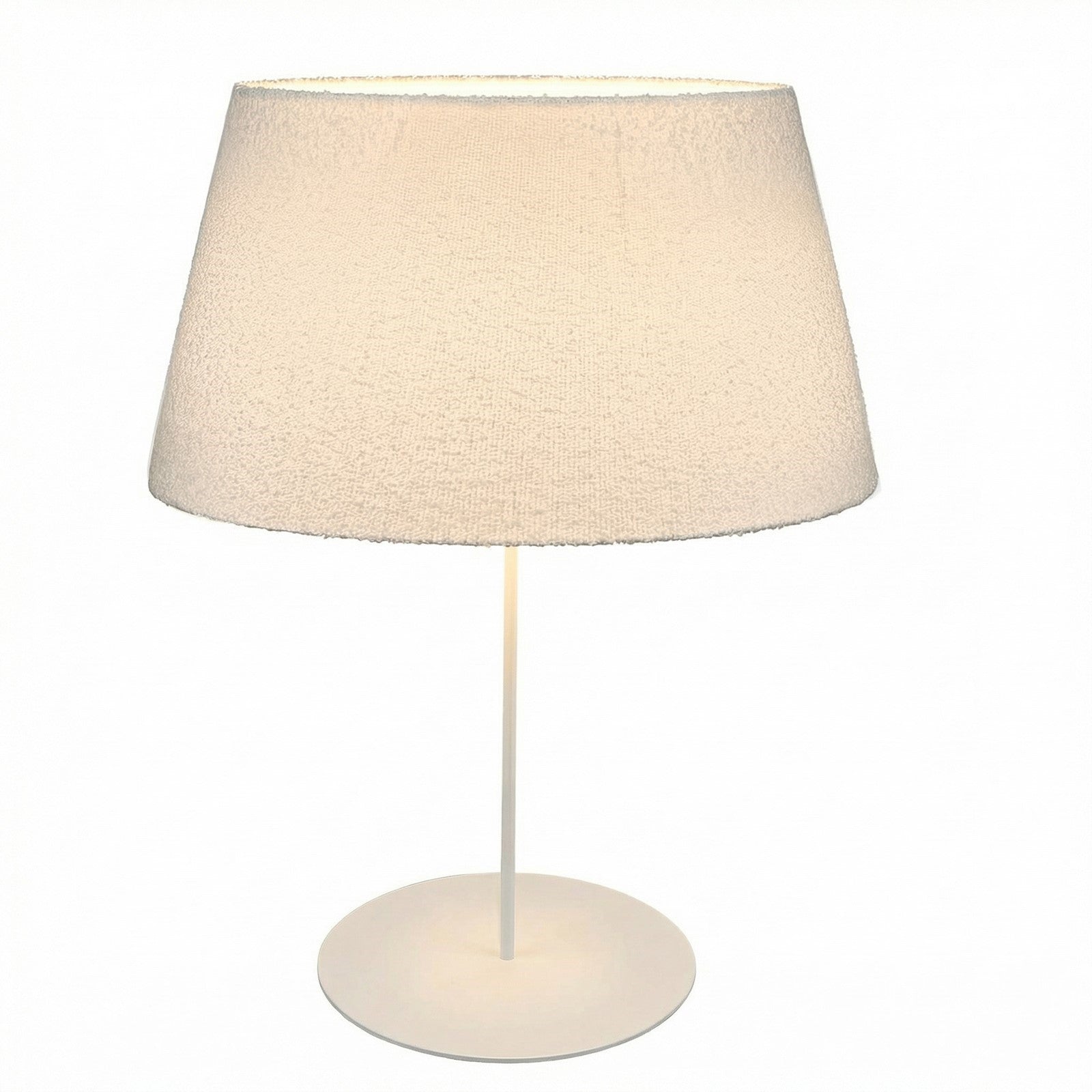 Dainolite Dalia 1-Light Table Lamp | Transitional Matte White Metal and White Boucle Fabric | Living Room & Bedroom Accent | 22 x 22 x | Model DAL-281T-MW