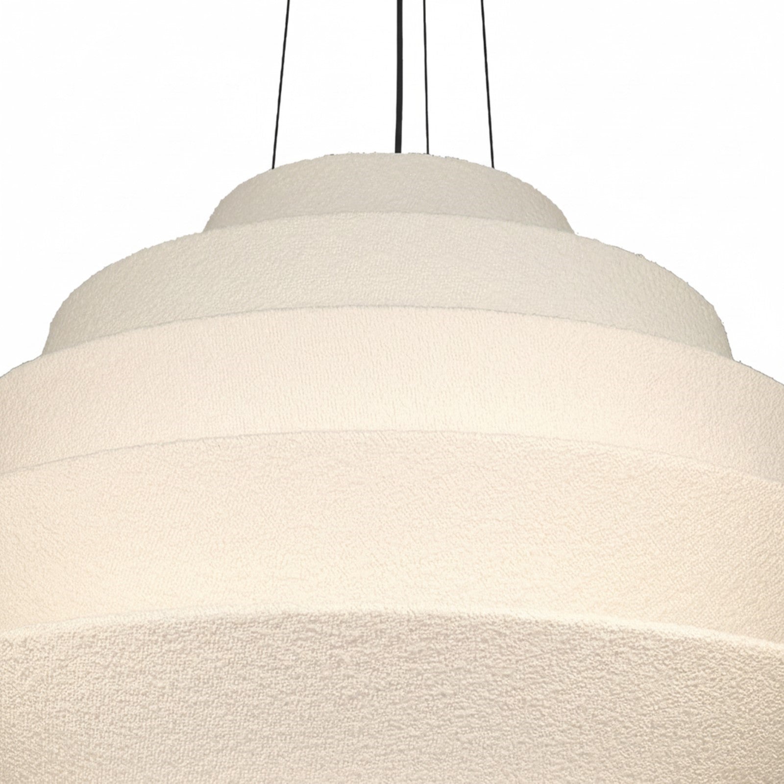 Dainolite Dalia 32in 9-Light Pendant | Transitional Matte Black and White Boucle Fabric | Dining Room & Entryway | 32 x 32 x 24.5 in | Model DAL-3224P-MB