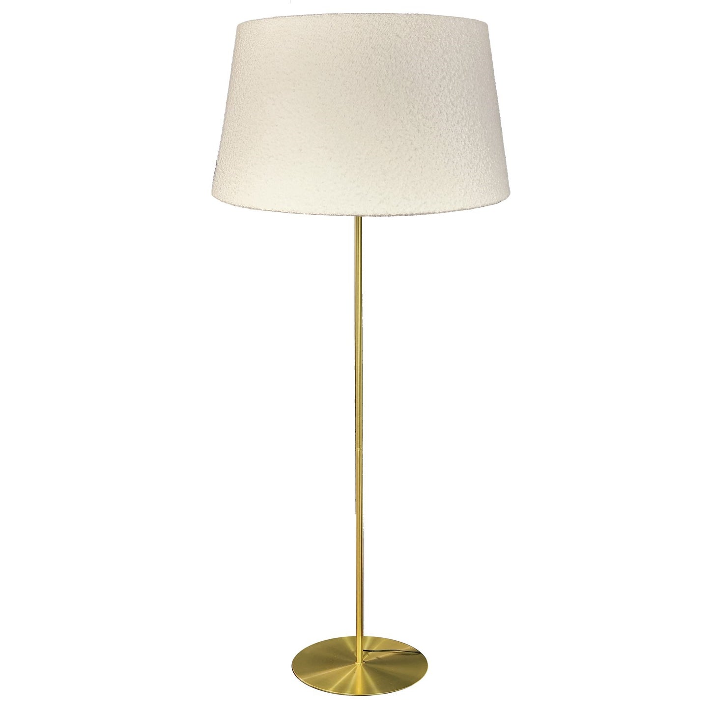 Dainolite Dalia 26in 1-Light Floor Lamp | Transitional Aged Brass and White Boucle Fabric | Living Room & Bedroom Reading Lamp | 26 x | Model DAL-611F-AGB