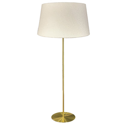 Dainolite Dalia 26in 1-Light Floor Lamp | Transitional Aged Brass and White Boucle Fabric | Living Room & Bedroom Reading Lamp | 26 x | Model DAL-611F-AGB