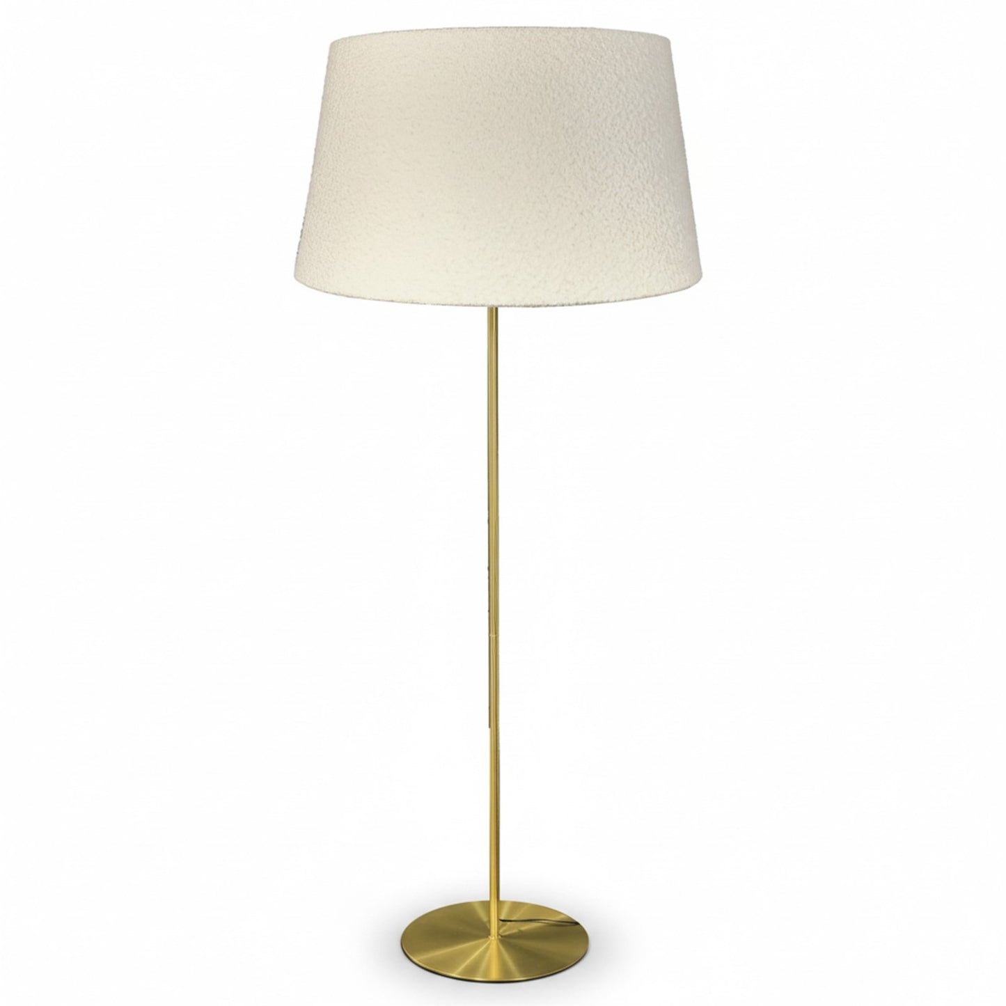 Dainolite Dalia 26in 1-Light Floor Lamp | Transitional Aged Brass and White Boucle Fabric | Living Room & Bedroom Reading Lamp | 26 x | Model DAL-611F-AGB