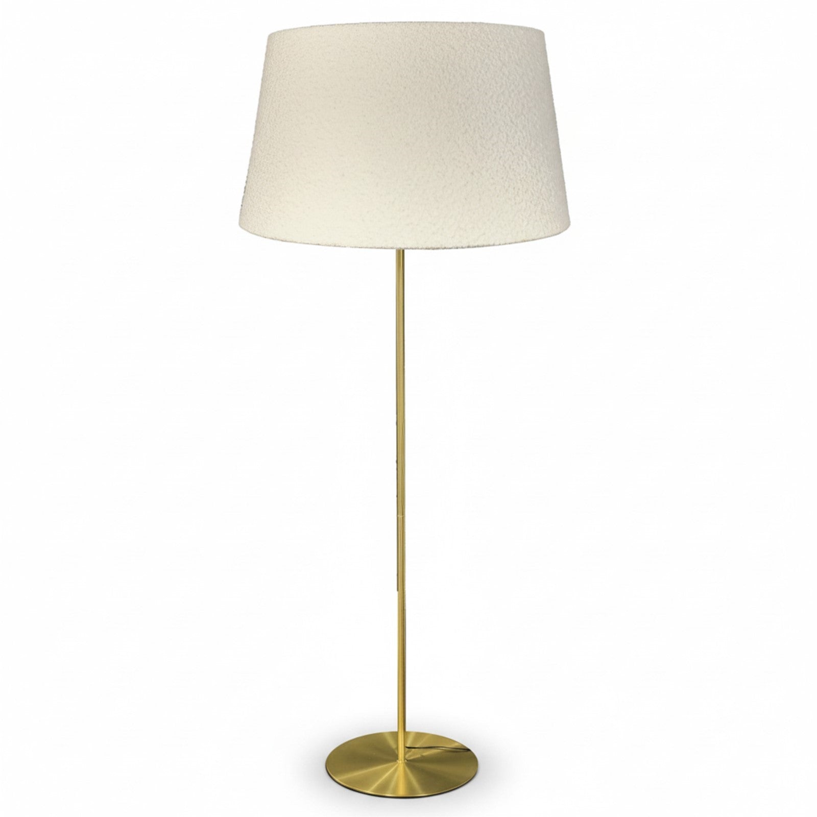 Dainolite Dalia 26in 1-Light Floor Lamp | Transitional Aged Brass and White Boucle Fabric | Living Room & Bedroom Reading Lamp | 26 x | Model DAL-611F-AGB