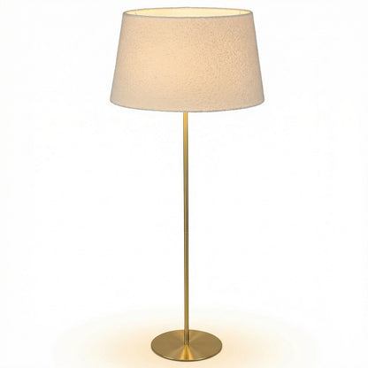 Dainolite Dalia 26in 1-Light Floor Lamp | Transitional Aged Brass and White Boucle Fabric | Living Room & Bedroom Reading Lamp | 26 x | Model DAL-611F-AGB