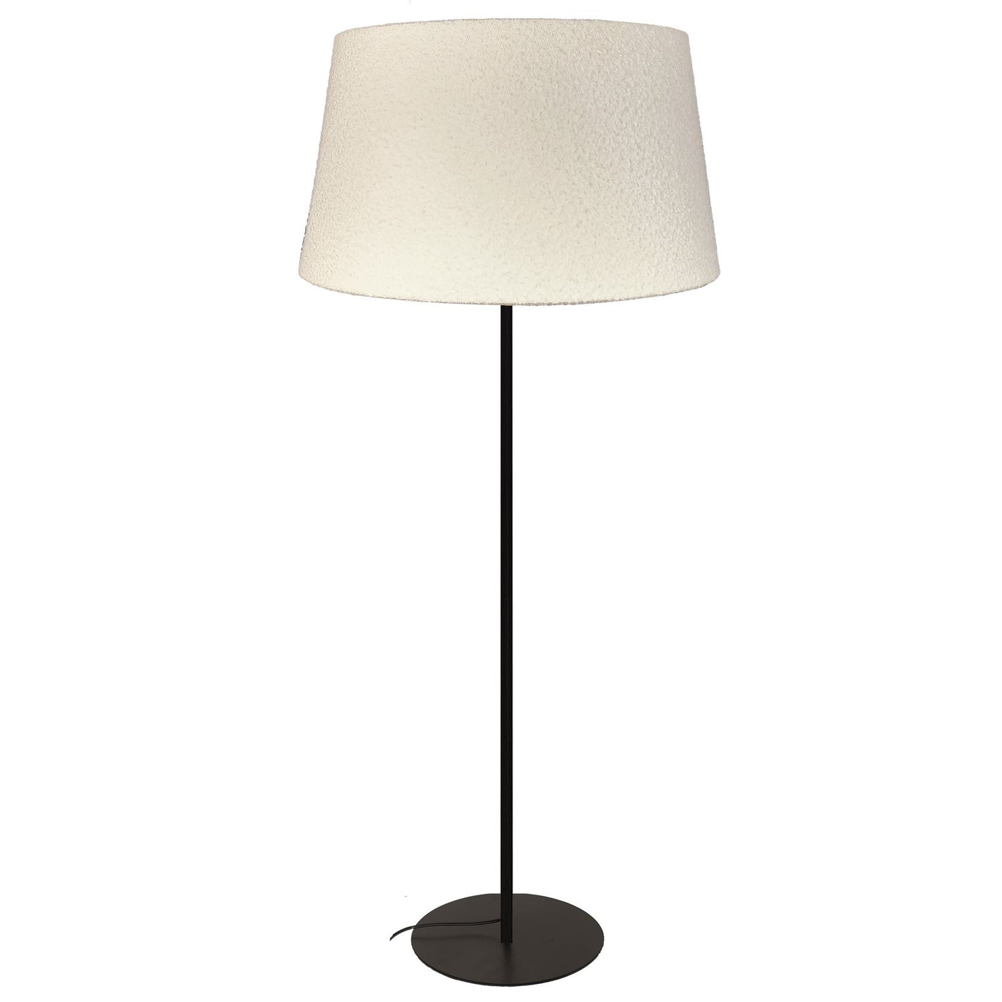 Dainolite Dalia 26in 1-Light Floor Lamp | Transitional Matte Black and White Boucle Fabric | Living Room & Bedroom Reading Lamp | 26 x | Model DAL-611F-MB
