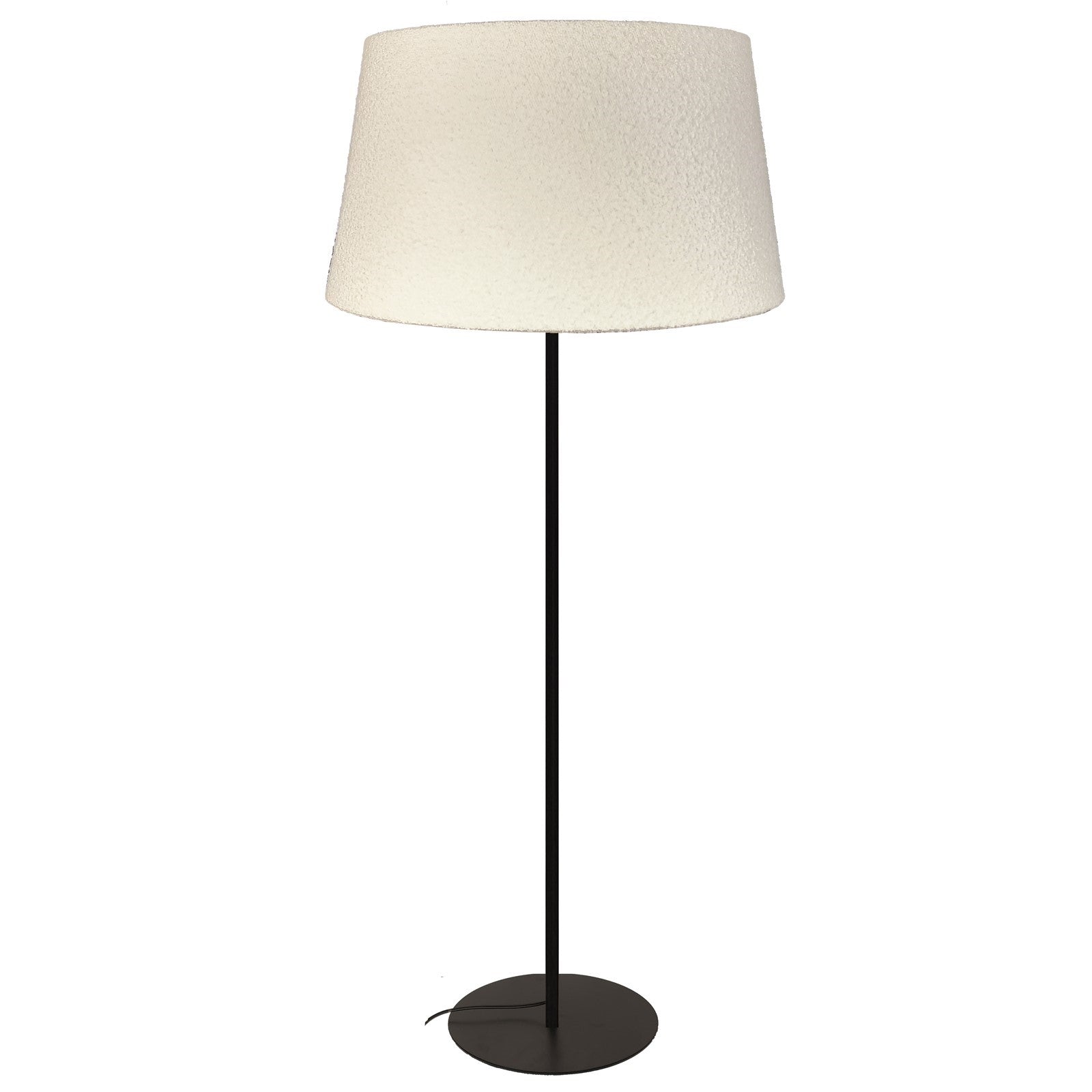 Dainolite Dalia 26in 1-Light Floor Lamp | Transitional Matte Black and White Boucle Fabric | Living Room & Bedroom Reading Lamp | 26 x | Model DAL-611F-MB