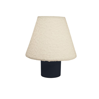 Dainolite Dalia 8in Table Lamp | Transitional Black Concrete and White Boucle Fabric | Bedroom & Living Room Accent | 1-Light E26, 60W | Model DAL-91T-MB